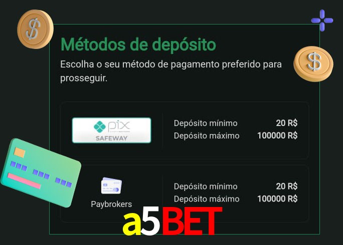 O cassino a5bet oferece uma grande variedade de métodos de pagamento